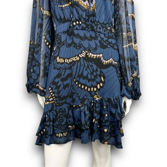 TED BAKER LONDON Pollei Butterfly Print Mini Dress US 6 Prairie Wedding Guest - Picture 6 of 16